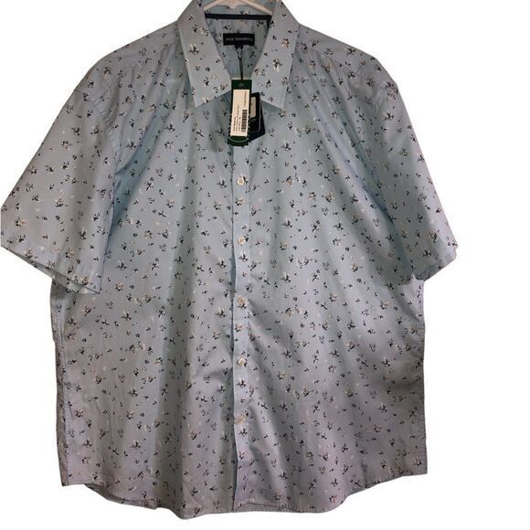 Jack Maverick 100% cotton short sleeve print button front‎ shirt NWT Size XL - Picture 1 of 8